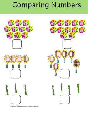 Preview image for worksheet with title Comparing Numbers (more)