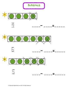 Preview image for worksheet with title Subtract