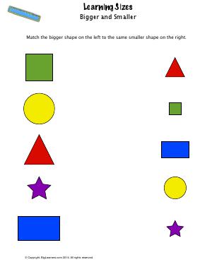 Preview image for worksheet with title Learning Sizes ( Bigger and Smaller )