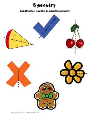 Preview image for worksheet with title Symmetry