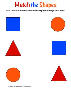 Preview image for worksheet with title Match the Shapes