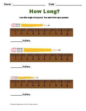 Preview image for worksheet with title How Long?