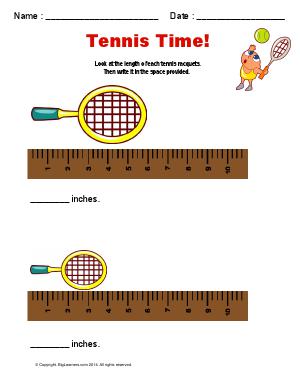 Preview image for worksheet with title Tennis Time!