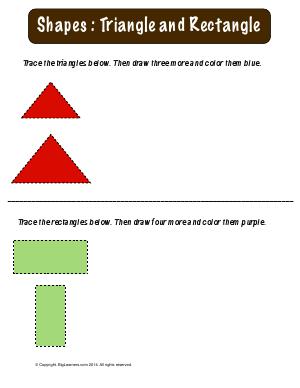 Preview image for worksheet with title Shapes : Triangle and Rectangle