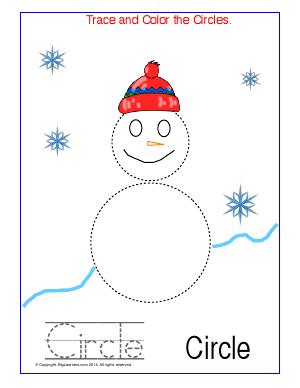 Preview image for worksheet with title Trace and Color the Circles