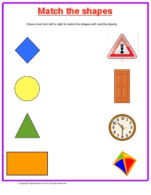 Preview image for worksheet with title Match the Shapes