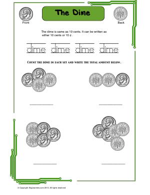 Preview image for worksheet with title The Dime