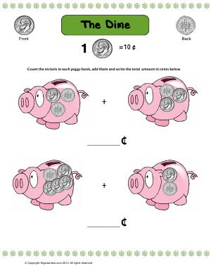 Preview image for worksheet with title The Dime