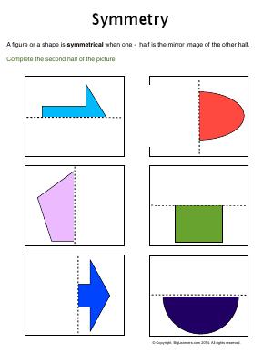 Preview image for worksheet with title Symmetry