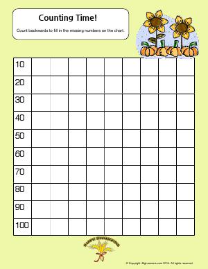 Preview image for worksheet with title Counting Time! ( Thanksgiving Theme )
