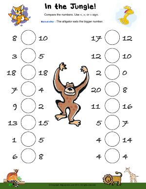 Preview image for worksheet with title In the Jungle!